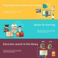 Books Flat Banner Set