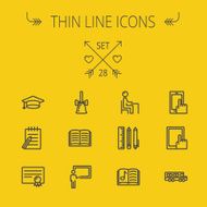 Education thin line icon set N14