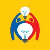 Creative light bulb Idea and handshake sign concept