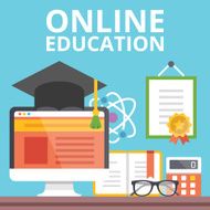 Online education concept Flat design N2