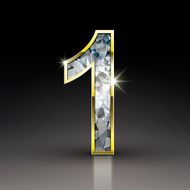 3d shiny diamond number 1