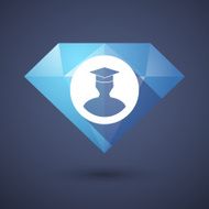 Diamond icon with a student