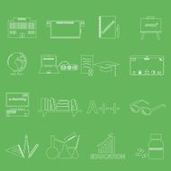 teacher profession and teaching outline icons eps10