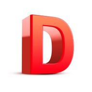 3d red letter D N7