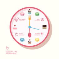 Infographic watch and bakery flat icons idea Vector