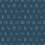 stationery line icon pattern set N2