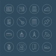 stationery line icon set N7