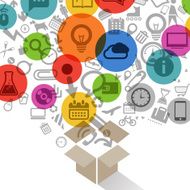Different icons flows into the box N2