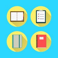 Notebook set icon concept