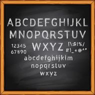 Chalk alphabet on a blackboard background N2