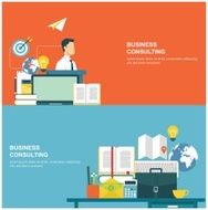 Concepts for web banners and promotions Flat design concepts business consulting N4