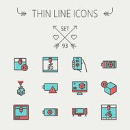 Technology thin line icon set N5