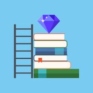 Way to knowledge wealth concept Flat design