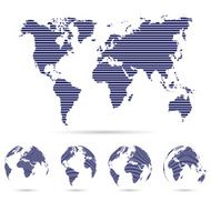 Set of strip world maps education and business background concept