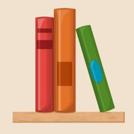 Book shelf flat illustration