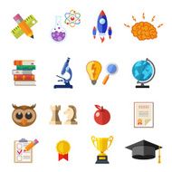 Online Education Flat Icon Set