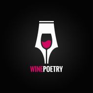 wine glass pen concept background