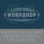 Alphabet numbers retro colour style