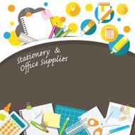 Office Supplies and Stationery Background Frame