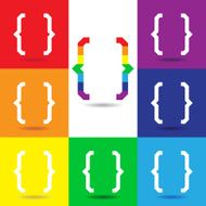 Curly Bracket icon set Colorful vector logo N2