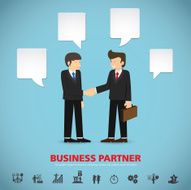 businessman handshake template modern info graphic N9