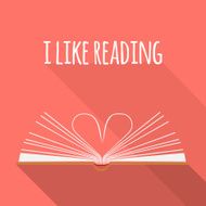 icon concept I like reading Open book pages as heart