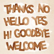 Vector watercolor phrases and words N3