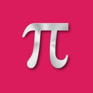 Pi mathematical symbol in metal style N2