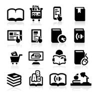 Books icons set Elegant series