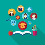 flat design concept icons for education N2