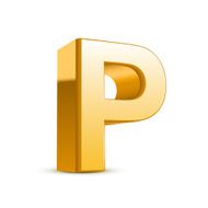 3d golden letter P N3