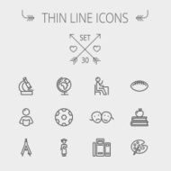 Education thin line icon set N15