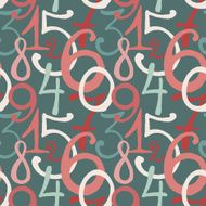 Seamless pattern with hand drawn painted numbers N6