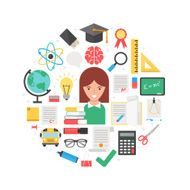 Education abstract flat style vector illustration