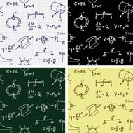 Vector Seamless Background with Formulas and Curves Pattern