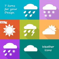 Colored icons design of weather forecast