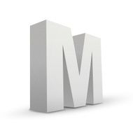 white letter M