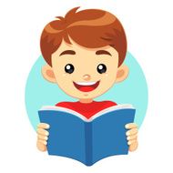 Little Boy Reading A Blue Book N2
