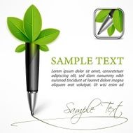 Ecology concept - pen with leaves