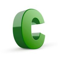 3d green letter C N3