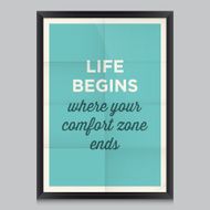 Motivational quote Life begins where your comfort zone ends N2