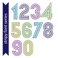 Sans serif geometric numbers created from parallel straight line