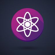 Long shadow icon with an atom N2