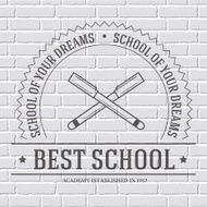 back to school logo or template on brick wall N2