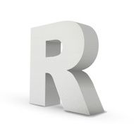 White Letter R N2