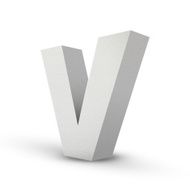 white letter V