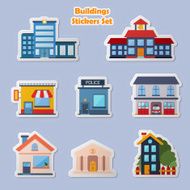 Modern flat vector buildings set N8