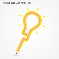 Pencil and light bulb on background N4