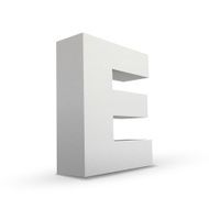 white letter E