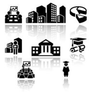 Business school vector icons set EPS10